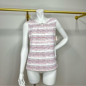 Ivanka Trump Sleeveless Striped Red and White Blouse